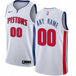 Men Women Youth Toddler All Size Nike Detroit Pistons Customized Swingman White Home NBA Association Edition Jersey