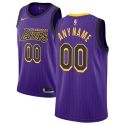 Men Women Youth Toddler All Size Los Angeles Lakers Authentic Purple City Edition Nike NBA Customized Jersey