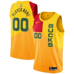 Men Women Youth Toddler Milwaukee Bucks Yellow Custom Nike NBA Stitched Jersey