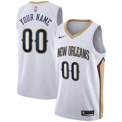 Men Women Youth Toddler New Orleans Pelicans White Gold Custom Nike NBA Stitched Jersey