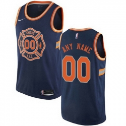 Men Women Youth Toddler All Size Nike New York Knicks Customized Swingman Navy Blue NBA City Edition Jersey
