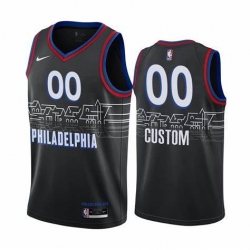 Men Women Youth 2020-2021 City Version Philadelphia 76ers Black Custom jersey