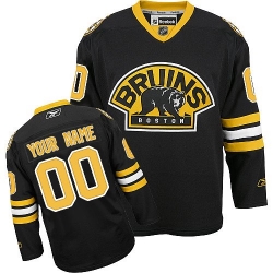 Men Women Youth Toddler Black Jersey - Customized Reebok Boston Bruins Third  II