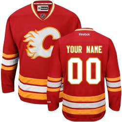 Men Women Youth Toddler Red Jersey - Customized Reebok Calgary Flames Third  II