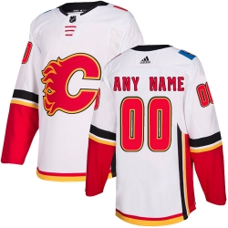 Men Women Youth Toddler White Jersey - Customized Adidas Calgary Flames Away