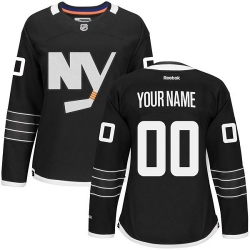 Men Women Youth Toddler Black Jersey - Customized Reebok New York Islanders Third  II