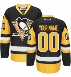 Men Women Youth Toddler Black Gold Jersey - Customized Reebok Pittsburgh Penguins Third