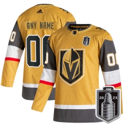 Men Vegas Golden Knights Customized Gold 2023 Stanley Cup Final Stitched Jersey