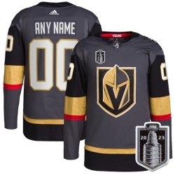 Men Vegas Golden Knights Customized Gray 2023 Stanley Cup Final Stitched Jersey