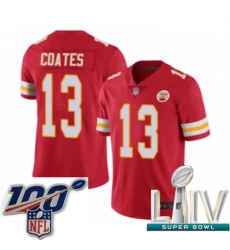 2020 Super Bowl LIV Men Kansas City Chiefs #13 Sammie Coates Red Team Color Vapor Untouchable Limited Player Football Jersey