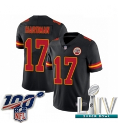 2020 Super Bowl LIV Men Kansas City Chiefs #17 Mecole Hardman Limited Black Rush Vapor Untouchable Football Jersey