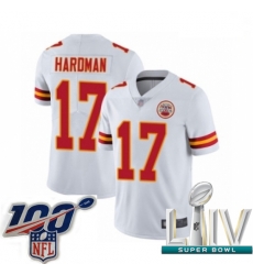 2020 Super Bowl LIV Men Kansas City Chiefs #17 Mecole Hardman White Vapor Untouchable Limited Player Football Jersey