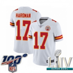 2020 Super Bowl LIV Men Kansas City Chiefs #17 Mecole Hardman White Vapor Untouchable Limited Player Football Jersey