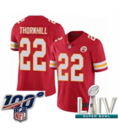 2020 Super Bowl LIV Men Kansas City Chiefs #22 Juan Thornhill Red Team Color Vapor Untouchable Limited Player Football Jersey
