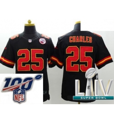 2020 Super Bowl LIV Men Kansas City Chiefs #25 Jamaal Charles Black Team Color Vapor Untouchable Limited Player Football Jersey