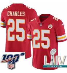 2020 Super Bowl LIV Men Kansas City Chiefs #25 Jamaal Charles Red Team Color Vapor Untouchable Limited Player Football Jersey