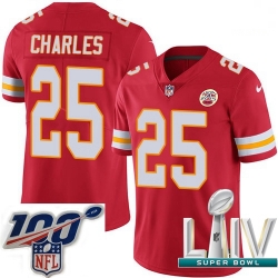 2020 Super Bowl LIV Men Kansas City Chiefs #25 Jamaal Charles Red Team Color Vapor Untouchable Limited Player Football Jersey