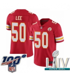 2020 Super Bowl LIV Men Kansas City Chiefs #50 Darron Lee Red Team Color Vapor Untouchable Limited Player Football Jersey