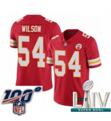 2020 Super Bowl LIV Men Kansas City Chiefs #54 Damien Wilson Red Team Color Vapor Untouchable Limited Player Football Jersey