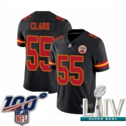 2020 Super Bowl LIV Men Kansas City Chiefs #55 Frank Clark Limited Black Rush Vapor Untouchable Football Jersey
