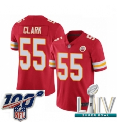 2020 Super Bowl LIV Men Kansas City Chiefs #55 Frank Clark Red Team Color Vapor Untouchable Limited Player Football Jersey