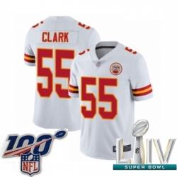 2020 Super Bowl LIV Men Kansas City Chiefs #55 Frank Clark White Vapor Untouchable Limited Player Football Jersey