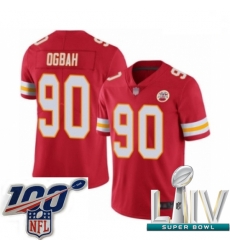 2020 Super Bowl LIV Men Kansas City Chiefs #90 Emmanuel Ogbah Red Team Color Vapor Untouchable Limited Player Football Jersey