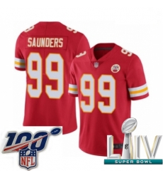 2020 Super Bowl LIV Men Kansas City Chiefs #99 Khalen Saunders Red Team Color Vapor Untouchable Limited Player Football Jersey