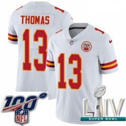 2020 Super Bowl LIV Men Nike Kansas City Chiefs #13 De'Anthony Thomas White Vapor Untouchable Limited Player NFL Jersey