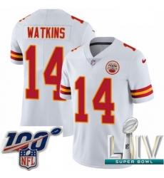 2020 Super Bowl LIV Men Nike Kansas City Chiefs #14 Sammy Watkins White Vapor Untouchable Limited Player NFL Jersey