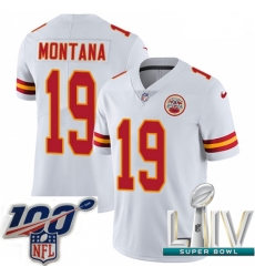 2020 Super Bowl LIV Men Nike Kansas City Chiefs #19 Joe Montana White Vapor Untouchable Limited Player NFL Jersey