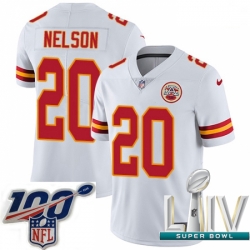 2020 Super Bowl LIV Men Nike Kansas City Chiefs #20 Steven Nelson White Vapor Untouchable Limited Player NFL Jersey