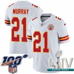 2020 Super Bowl LIV Men Nike Kansas City Chiefs #21 Eric Murray White Vapor Untouchable Limited Player NFL Jersey