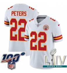 2020 Super Bowl LIV Men Nike Kansas City Chiefs #22 Marcus Peters White Vapor Untouchable Limited Player NFL Jersey