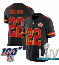 2020 Super Bowl LIV Men Nike Kansas City Chiefs #22 Robert Golden Limited Black Rush Vapor Untouchable NFL Jersey
