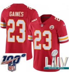 2020 Super Bowl LIV Men Nike Kansas City Chiefs #23 Phillip Gaines Red Team Color Vapor Untouchable Limited Player NFL Jersey