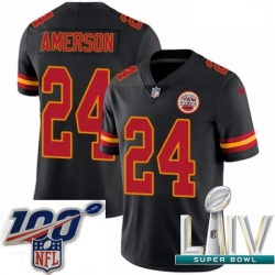 2020 Super Bowl LIV Men Nike Kansas City Chiefs #24 David Amerson Limited Black Rush Vapor Untouchable NFL Jersey