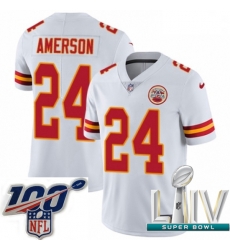 2020 Super Bowl LIV Men Nike Kansas City Chiefs #24 David Amerson White Vapor Untouchable Limited Player NFL Jersey
