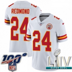 2020 Super Bowl LIV Men Nike Kansas City Chiefs #24 Will Redmond White Vapor Untouchable Limited Player NFL Jersey