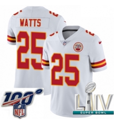 2020 Super Bowl LIV Men Nike Kansas City Chiefs #25 Armani Watts White Vapor Untouchable Limited Player NFL Jersey