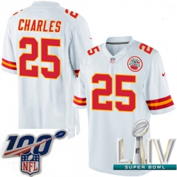 2020 Super Bowl LIV Men Nike Kansas City Chiefs #25 Jamaal Charles White Vapor Untouchable Limited Player NFL Jersey