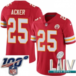 2020 Super Bowl LIV Men Nike Kansas City Chiefs #25 Kenneth Acker Red Team Color Vapor Untouchable Limited Player NFL Jersey