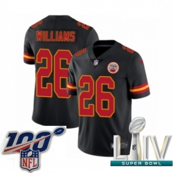 2020 Super Bowl LIV Men Nike Kansas City Chiefs #26 Damien Williams Limited Black Rush Vapor Untouchable NFL Jersey