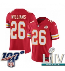2020 Super Bowl LIV Men Nike Kansas City Chiefs #26 Damien Williams Red Team Color Vapor Untouchable Limited Player NFL Jersey