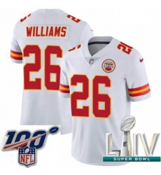2020 Super Bowl LIV Men Nike Kansas City Chiefs #26 Damien Williams White Vapor Untouchable Limited Player NFL Jersey