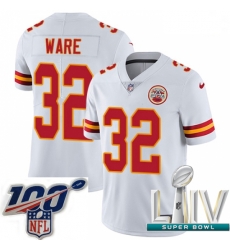 2020 Super Bowl LIV Men Nike Kansas City Chiefs #32 Spencer Ware White Vapor Untouchable Limited Player NFL Jersey