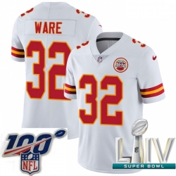 2020 Super Bowl LIV Men Nike Kansas City Chiefs #32 Spencer Ware White Vapor Untouchable Limited Player NFL Jersey