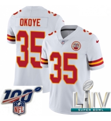 2020 Super Bowl LIV Men Nike Kansas City Chiefs #35 Christian Okoye White Vapor Untouchable Limited Player NFL Jersey