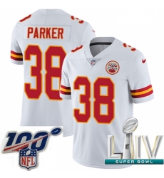 2020 Super Bowl LIV Men Nike Kansas City Chiefs #38 Ron Parker White Vapor Untouchable Limited Player NFL Jersey