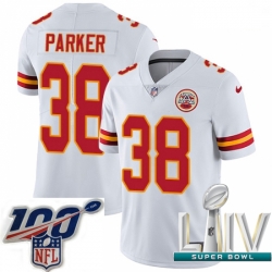 2020 Super Bowl LIV Men Nike Kansas City Chiefs #38 Ron Parker White Vapor Untouchable Limited Player NFL Jersey